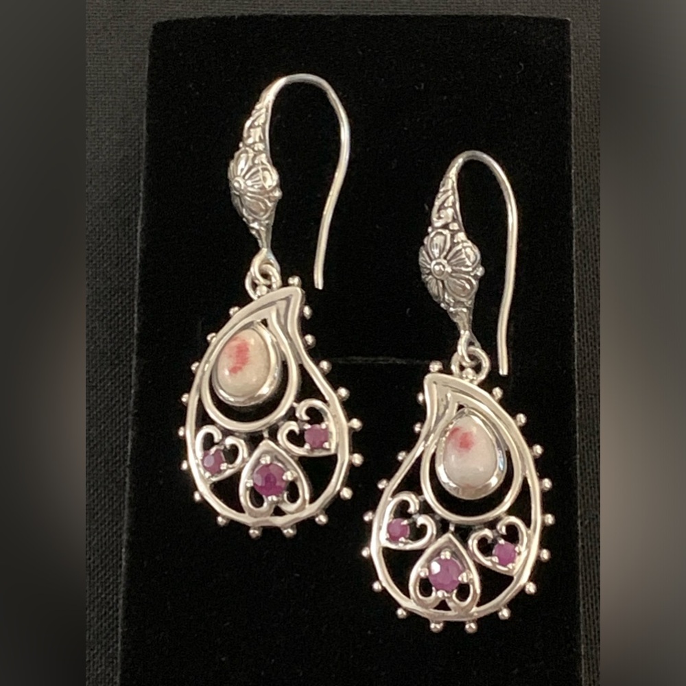 Artisan Collection of India Rosalinda And Ruby Sterling Silver Earrings